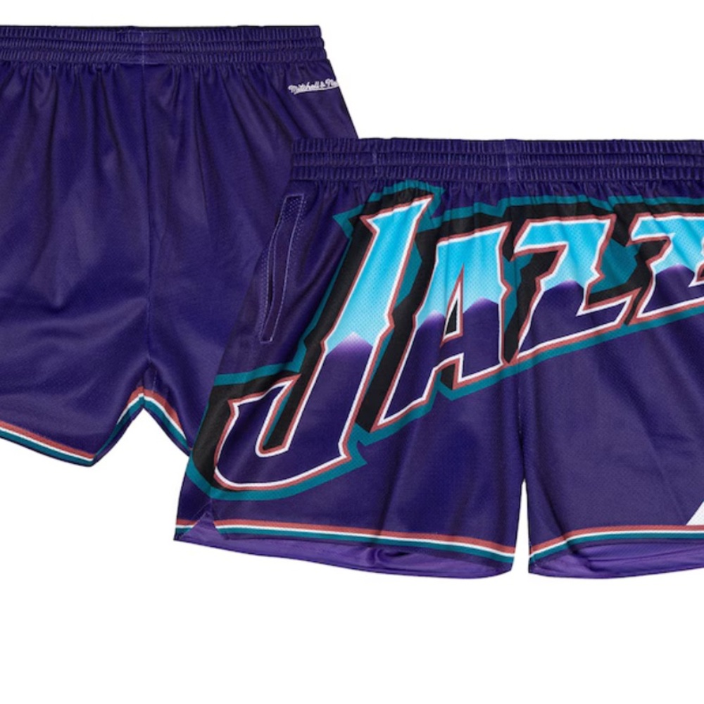 Women's Mitchell & Ness Purple Utah Jazz Swingman Big Face 3.0 Basketball Shorts